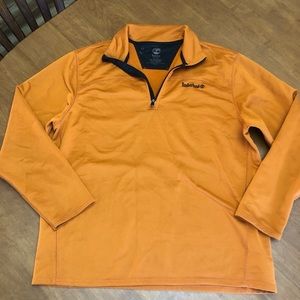 Timberland Mens Quarter Zip Orange Size XL